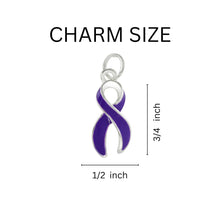 Load image into Gallery viewer, Bulk Large Size Purple Ribbon Charm Black Cord Bracelets - The Awareness Company