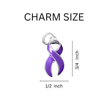 Load image into Gallery viewer, Bulk Split Style Purple Ribbon Key Chains - The Awareness Company