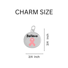 Load image into Gallery viewer, Circle Believe Pink Ribbon Charms - The Awareness Company