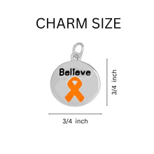 Load image into Gallery viewer, Circle Believe Orange Ribbon Charms Wholesale, Bulk Jewelry Parts - The Awareness Company