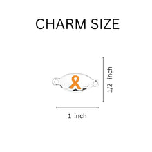 Load image into Gallery viewer, Bulk Peach Ribbon Oval Charms for Uterine Cancer - The Awareness Company