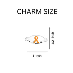 Bulk Peach Ribbon Oval Charms for Uterine Cancer - The Awareness Company