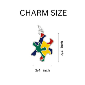 Autism Colored Puzzle Piece Hanging Earrings - The Awareness Company