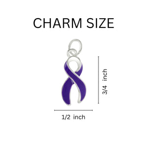Large Purple Ribbon Hanging Charms - The Awareness Company