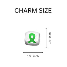 Load image into Gallery viewer, Bulk Green Ribbon Barrel Charm Snake Chain Bracelets - The Awareness Company