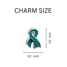 Load image into Gallery viewer, Bulk Ribbon Shaped Teal Key Chain - The Awareness Company