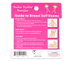 12 Boobie Buddies Hot Pink Silicone Bracelets on Peg Cards (12 Cards, 24 Bracelets) - The Awareness Company