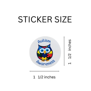 Autism Awareness Owl Stickers, ASD Awareness Decals and Labels