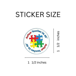 Autism Touches Us All Stickers, Asperger's Awareness Decals