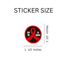 Load image into Gallery viewer, Red Ribbon Week Say No To Drugs Red Ribbon Circle Stickers (250 Stickers)