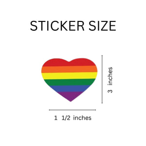 Rainbow Heart Stickers, Gay Pride Awareness and Support