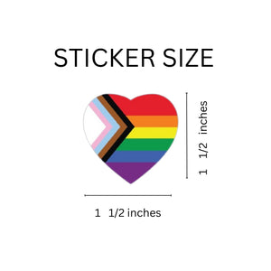 Daniel Quasar "Progress Pride" Heart Stickers, LGBTQ Rainbow Stickers
