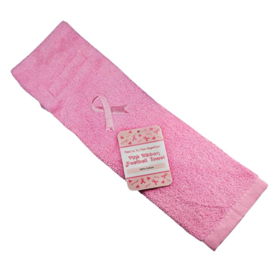 Pink Ribbon Football Towels, Breast Cancer Ribbon Towels - The Awareness Company