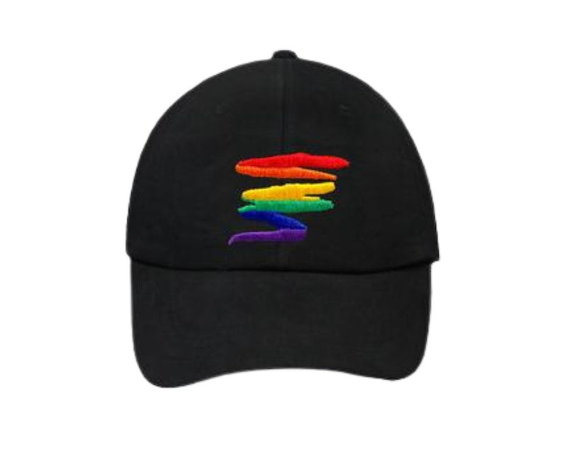 Bulk Rainbow Pride Squiggle Baseball Hats, Gay Pride Hats
