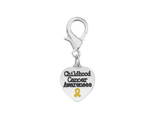 Load image into Gallery viewer, Childhood Cancer Awareness Heart Hanging Charms Bulk - The Awareness Company
