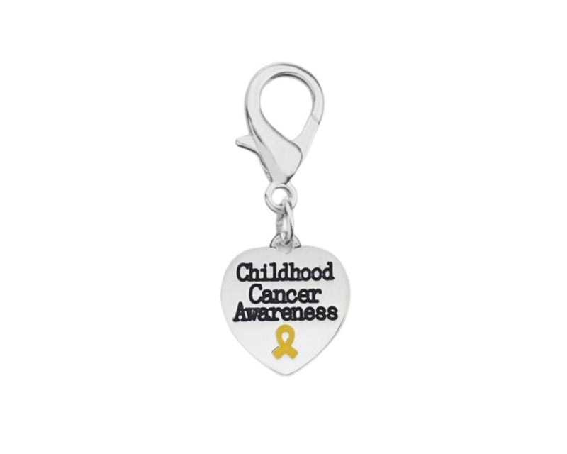 Childhood Cancer Awareness Heart Hanging Charms Bulk - The Awareness Company