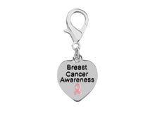 Load image into Gallery viewer, Bulk Heart Shaped Breast Cancer Awareness Hanging Charms - The Awareness Company