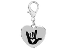 Load image into Gallery viewer, Deaf Awareness Heart Hanging Charms - The Awareness Company