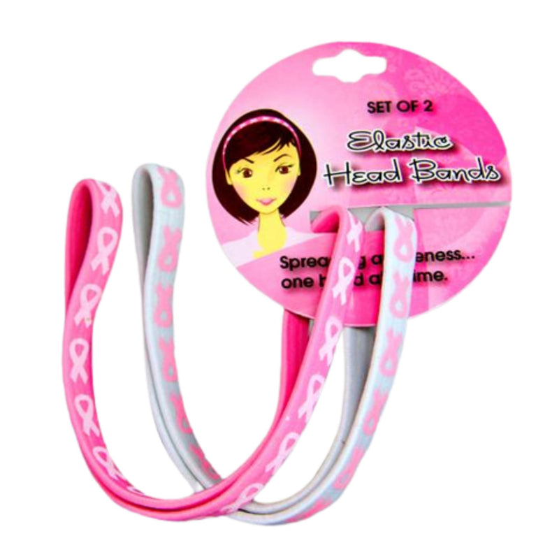 Pink Ribbon Stretch Headbands, Breast Cancer Ribbon Head Bands - The Awareness Company