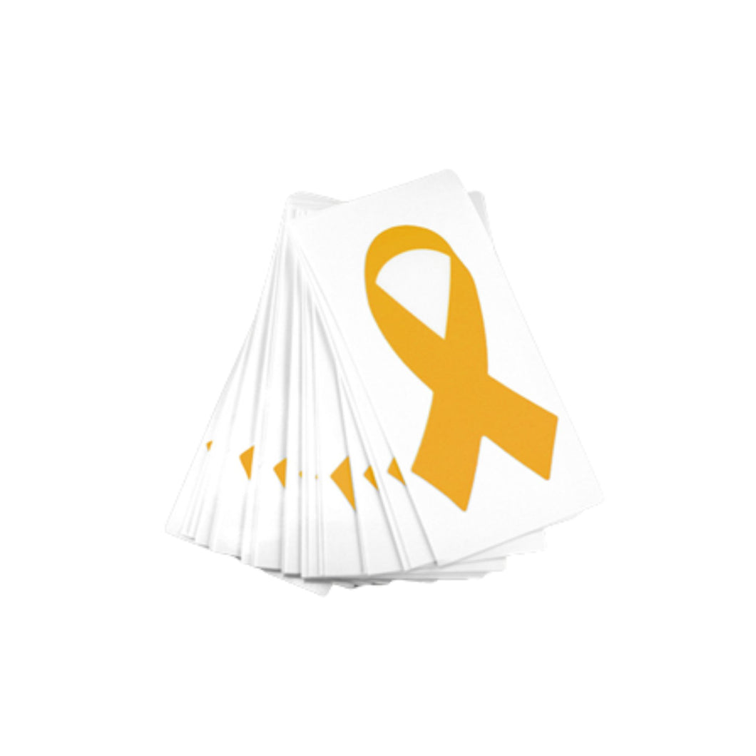 Gold Ribbon Decals, Pediatric, Childhood Cancer Awareness Stickers
