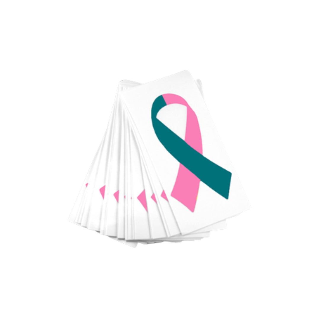 Pink & Teal Ribbon Decals Wholesale, Cancer Awareness Stickers