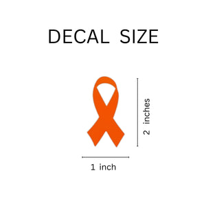 Small Orange Ribbon Decals, Football Helmet Stickers