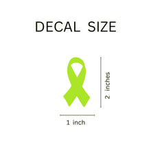 Load image into Gallery viewer, Lime Green Ribbon Decals, Awareness Football Helmet Stickers