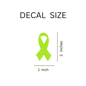 Lime Green Ribbon Decals, Awareness Football Helmet Stickers