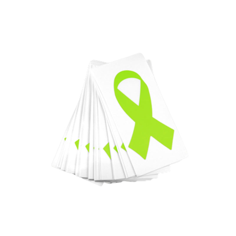 Lime Green Ribbon Decals, Awareness Football Helmet Stickers