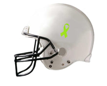 Load image into Gallery viewer, Lime Green Ribbon Decals, Awareness Football Helmet Stickers