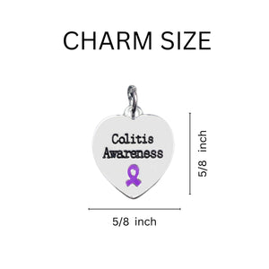 Bulk Colitis Charm with Crystal Accent Charms Bracelets - The Awareness Company