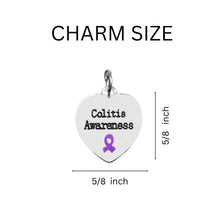 Load image into Gallery viewer, Bulk Heart Shaped Colitis Awareness Hanging Charms - The Awareness Company