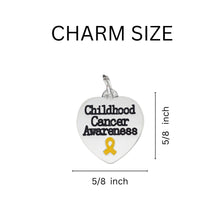 Load image into Gallery viewer, Gold Ribbon Childhood Cancer Awareness Heart Charms Bulk - The Awareness Company