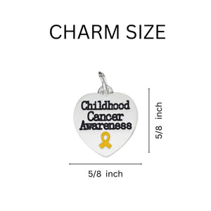 Gold Ribbon Childhood Cancer Awareness Heart Charms Bulk - The Awareness Company