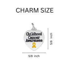 Load image into Gallery viewer, Childhood Cancer Awareness Heart Hanging Charms Bulk - The Awareness Company