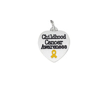 Load image into Gallery viewer, Gold Ribbon Childhood Cancer Awareness Heart Charms Bulk - The Awareness Company