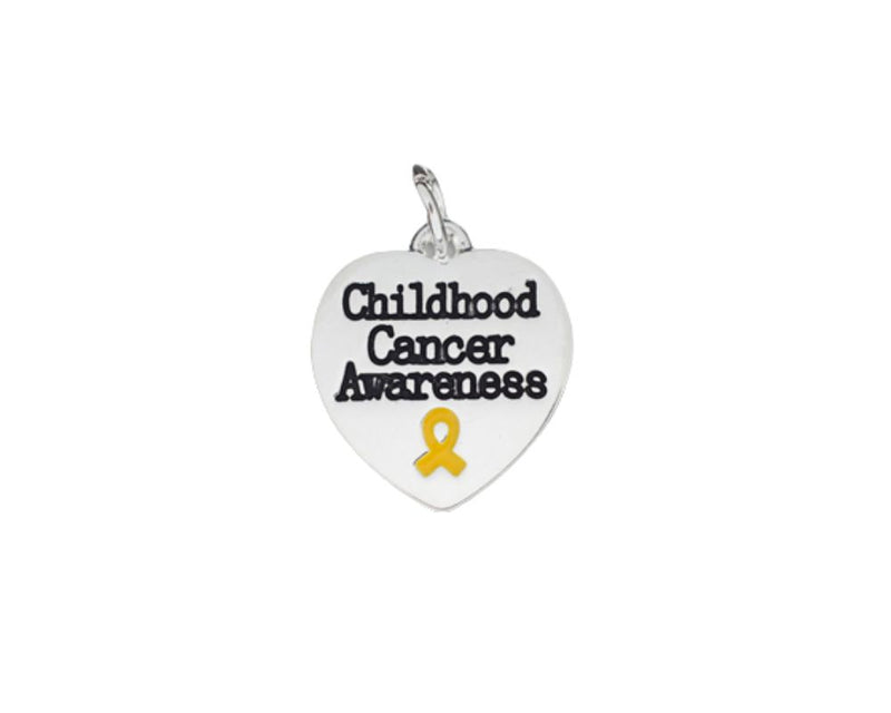 Gold Ribbon Childhood Cancer Awareness Heart Charms Bulk - The Awareness Company