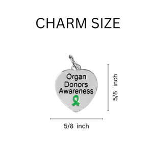 Bulk Organ Donors Heart With Accent Charm Bracelets - The Awareness Company