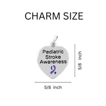 Load image into Gallery viewer, Bulk Pediatric Stroke Charm Blue &amp; Purple Ribbon Partial Beaded Bracelets - The Awareness Company