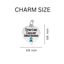 Load image into Gallery viewer, Ovarian Cancer Heart Awareness Charm Silver Beaded Bracelets - The Awareness Company