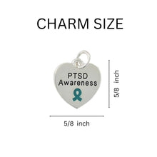 Load image into Gallery viewer, PTSD Awareness Heart Charm Partial Beaded Bracelets - The Awareness Company