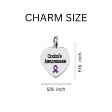 Load image into Gallery viewer, Purple Ribbon Crohn&#39;s Disease Awareness Heart Charms Bulk - The Awareness Company