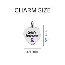 Load image into Gallery viewer, Bulk Purple Ribbon Crohn&#39;s Disease Awareness Heart Stretch Bracelets - The Awareness Company