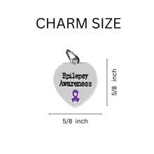 Load image into Gallery viewer, Bulk Heart Shaped Epilepsy Awareness Keychains - The Awareness Company