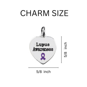 Bulk Lupus Purple Ribbon Partial Beaded Bracelets - The Awareness Company