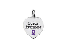 Load image into Gallery viewer, Lupus Awareness Heart Charms Wholesale, Purple Ribbon Jewelry - The Awareness Company