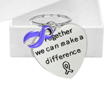 Load image into Gallery viewer, Bulk Periwinkle Ribbon Make a Difference Key Chains - The Awareness Company