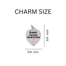 Load image into Gallery viewer, Bulk Heart Shaped Breast Cancer Awareness Keychains - The Awareness Company