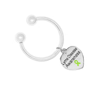 Load image into Gallery viewer, Lyme Disease Awareness Heart Key Chains | Lyme Disease Ribbon Jewelry