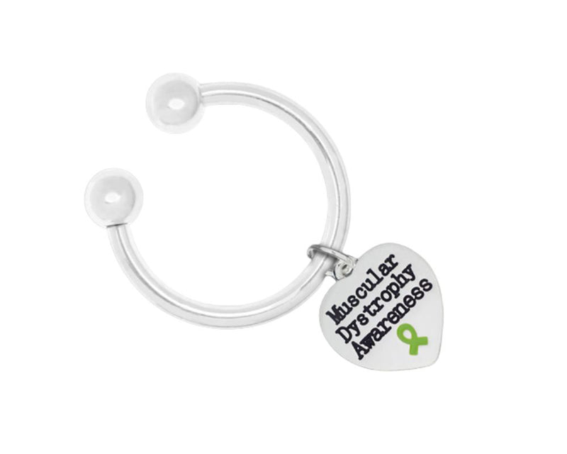 Muscular Dystrophy Awareness Heart Key Chains | Muscular Dystrophy Ribbon Jewelry